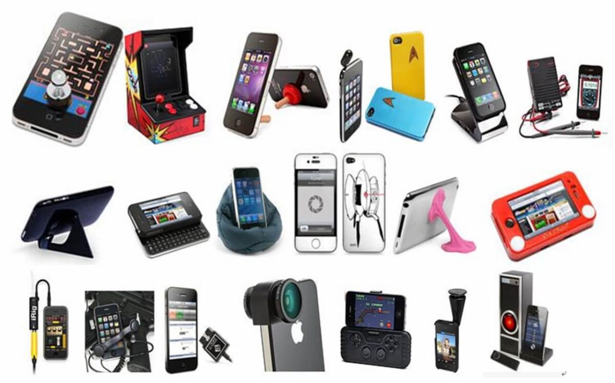 Selection of cellphone products and device accessories offered alongside the mobikes rent-to-own range